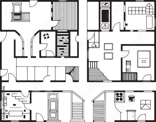 black and white house floor plan layout