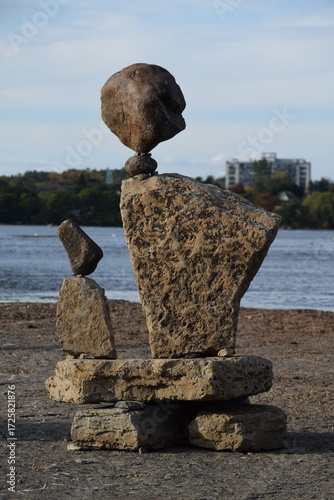balanced stone sculpture 
