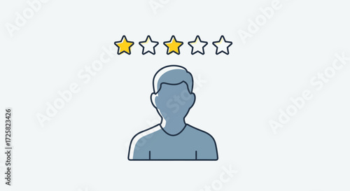 Visual representation of a user's four-star review, symbolizing customer satisfaction and quality feedback on services or products, ideal for website interfaces