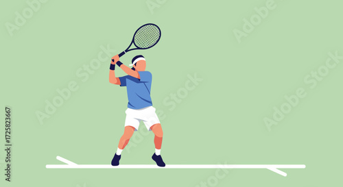 Tennis player in action hitting a backhand shot with a tennis racket