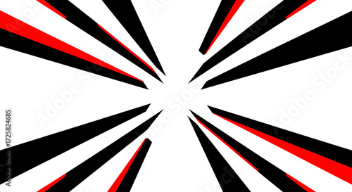 Dynamic Rays Abstract Red and Black Stripes Radiating from Center