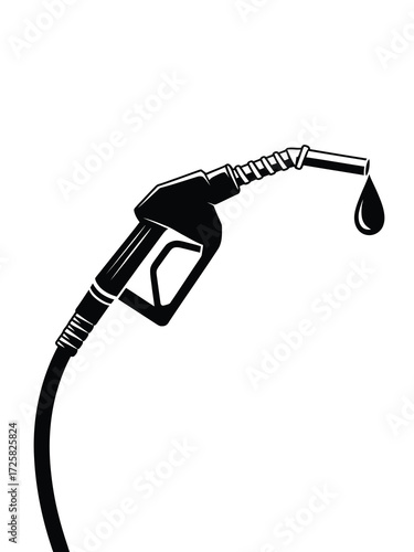 Fuel nozzle with a drop of liquid falling from the spout