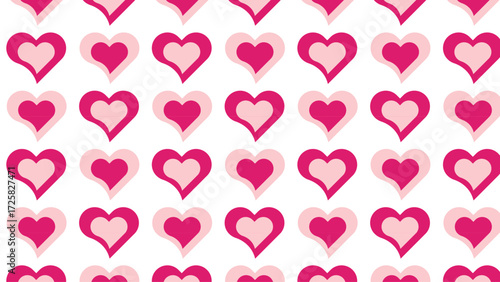 Pink and Deep Magenta Layered Heart Pattern Background