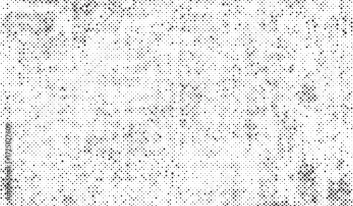 Grunge halftone gradient. Distressed vanishing grit noise background. Retro pixelated bitmap backdrop texture. Black and white sand wallpaper. Vector textured gritty surface. Anime manga comic overlay