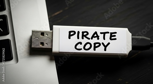 Pirate Copy USB Drive Attached to Laptop