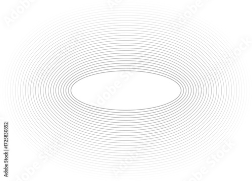 Circular oval frame with twenty-nine concentric solid lines, equal thickness, gradient applied from inner to outer lines.