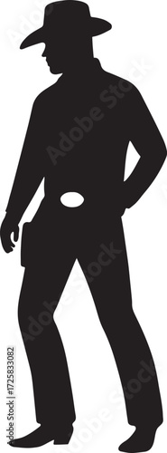 Cowboy silhouette vector illustration isolated on white background for western and design use