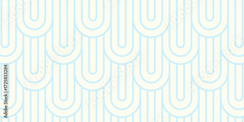 Seamless pattern with blue twisted lines, vector linear tiling background, stripy weaving, optical maze, twisted stripes.