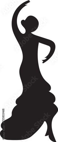 Flamenco dancer silhouette vector illustration isolated on white background for cultural and artistic use