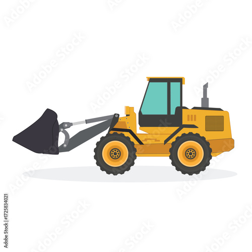 Yellow Excavator Cartoon Illustration for Construction and Kids Design