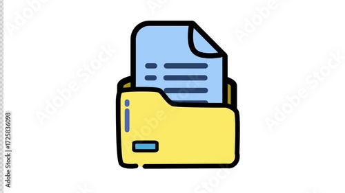 Document folder icon with files and papers Modern flat design style Vector illustration Isolated on white background