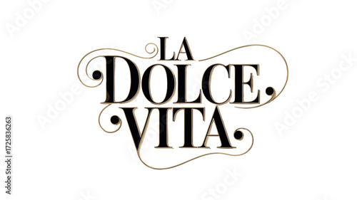 Vintage styled logo for "La Dolce Vita" in elegant typography  