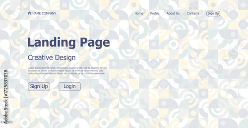 Home page landing white gray web landing page template digital website landing page design concept - Vector illustration