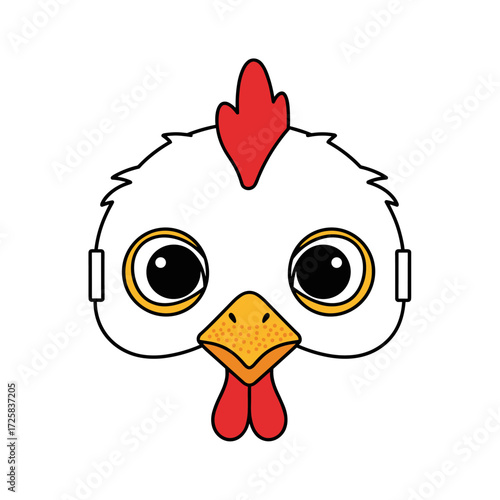 Cute chicken mask for kids party favors and dress up play.