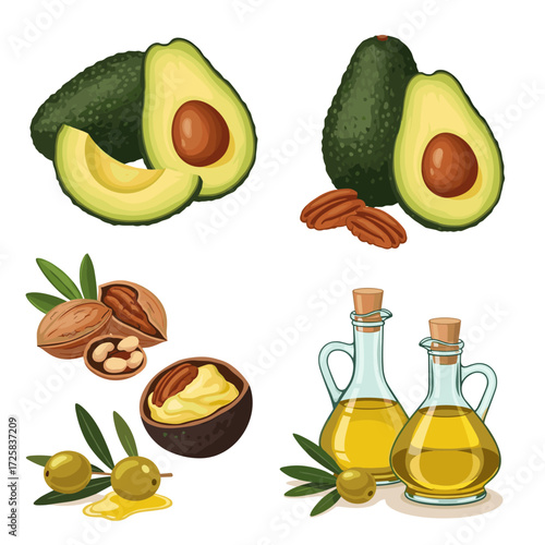 Healthy oils derived from natural sources and their ingredients.