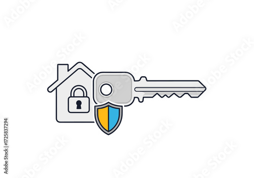 Securing your home with a key and protective shield.
