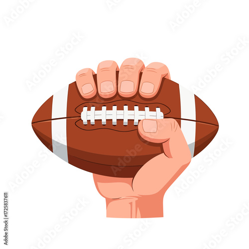 Powerful Hand Gripping American Football