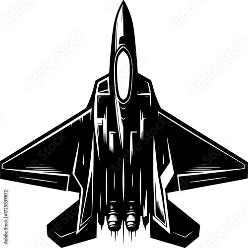 Swift Ascent: A striking illustration of a sleek, high-performance jet fighter in silhouette, symbolizing speed, power, and the cutting edge of aerospace technology.
