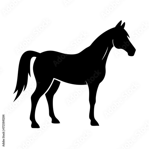 Horse silhouette vector illustration equine animal design graphic art farm mammal equestrian standing wild