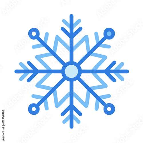Blue snowflake vector illustration for winter holiday christmas and new year designs and decorations use now