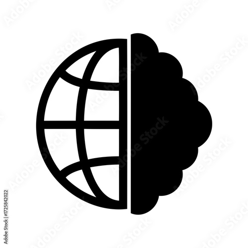 Globe and cloud representation symbolizing international digital transformation and connectivity