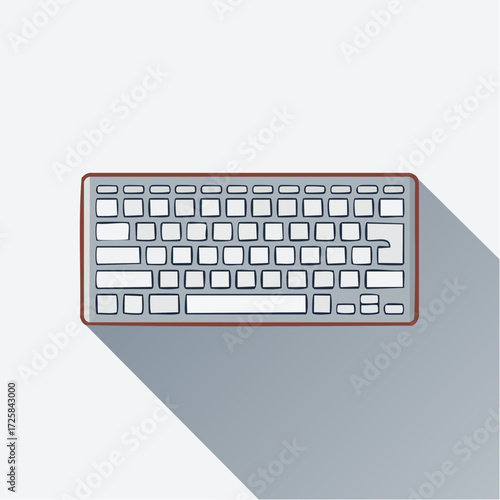 Illustration of a computer keyboard with a long shadow.