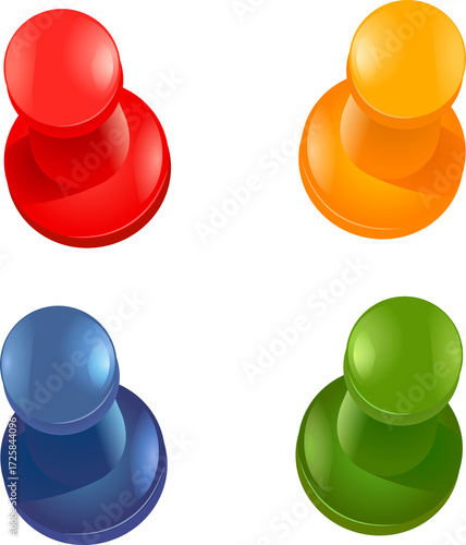 illustration of  push pins set 