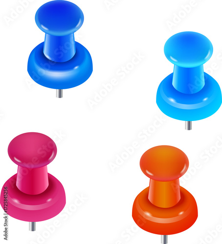 illustration of  push pins set 