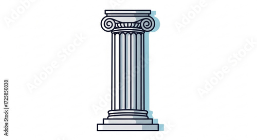 Illustration of a classic ionic column, a symbol of ancient architecture and timeless design, standing tall and elegant