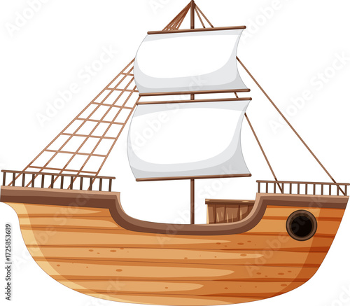 illustration of a wood boat 