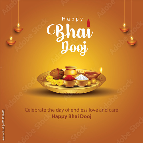 beautiful Bhai dooj festival greeting card India. editable abstract vector illustration design