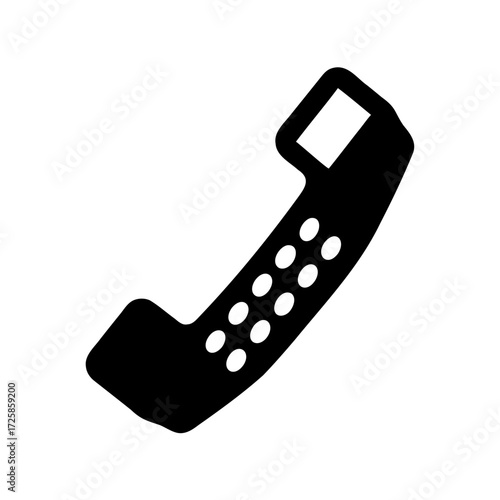 Black and White Icon of a Telephone Handset for Communication Needs