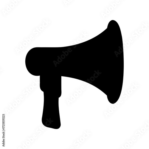 Black and white illustration of a megaphone or bullhorn for amplifying sound