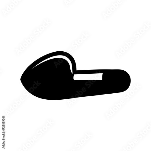 Stylized single slipper silhouette ideal for logo, icon, or fashion design