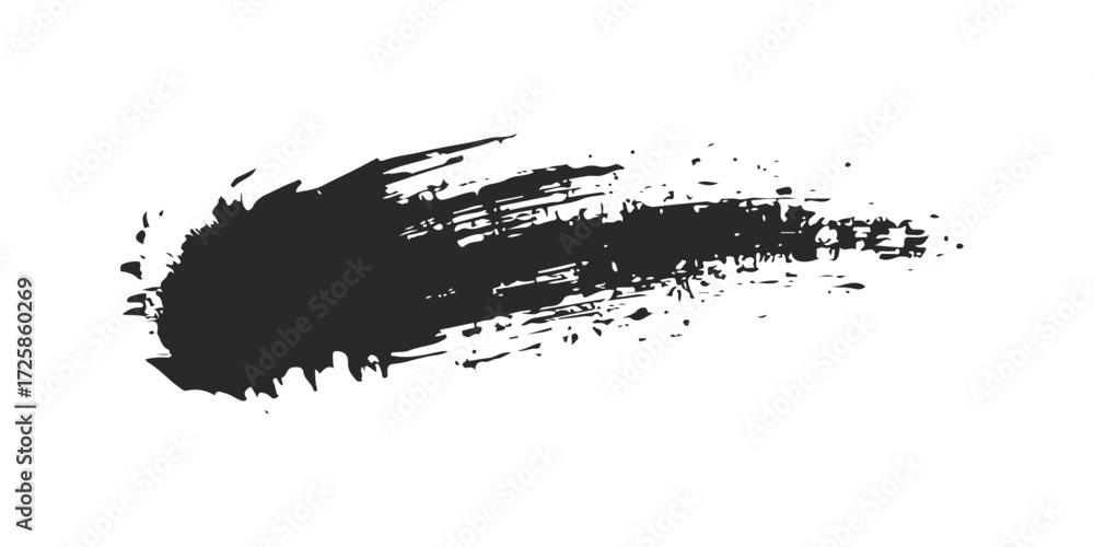 Obraz premium Vector illustration of a grunge ink paint splash design element with a black and white abstract background texture frame.