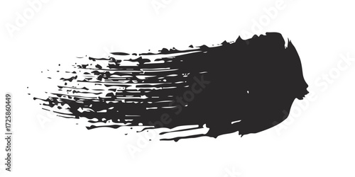 Abstract grunge texture vector illustration with black paint splashes and ink drops forming a dirty border pattern.