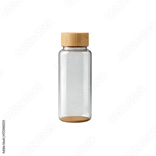Sleek modern glass water bottle with natural bamboo lid perfect for healthy hydration on the go