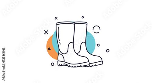 A pair of stylish rubber boots for all your outdoor adventures.