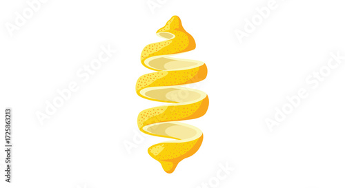 A long spiral twist of bright yellow lemon peel.