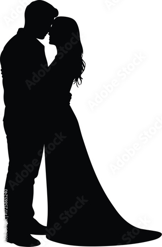 Silhouetted couple embracing in a tender moment love and connection