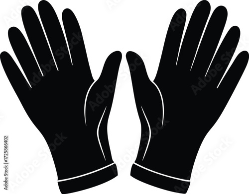 Clean vector illustration of disposable medical gloves
