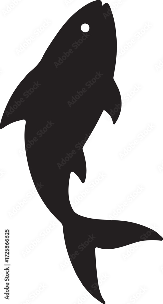 Naklejka premium Pisces fish silhouette vector, zodiac astrology sign illustration for horoscope and design projects