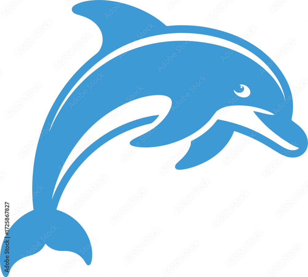 Fototapeta premium Blue Dolphin Logo Vector Design