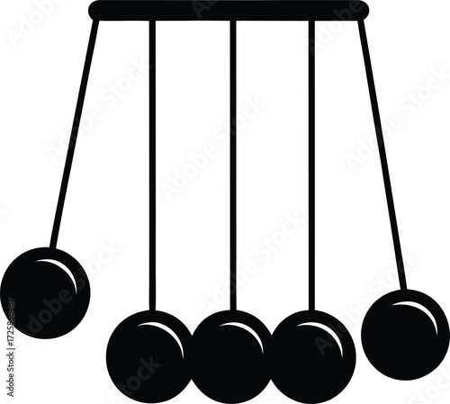 Newton s cradle with swinging balls physics concept illustration