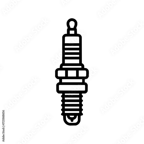 Spark plug engine auto part automotive ignition system maintenance repair replacement component icon vector