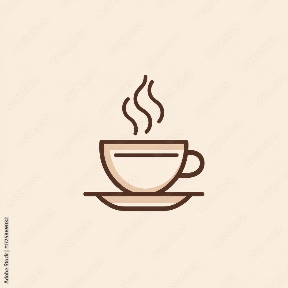 Obraz premium Simple line art coffee cup