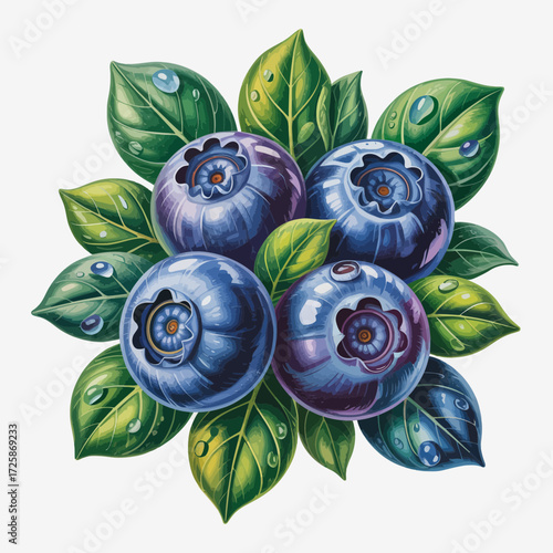 blueberries with leaves