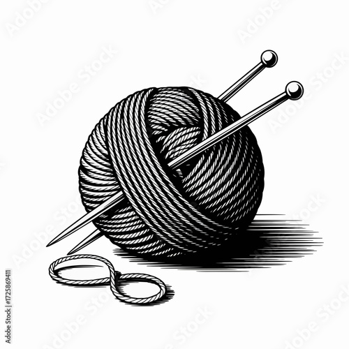 knitting yarn and knitting needles