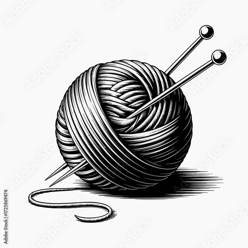 knitting yarn and knitting needles