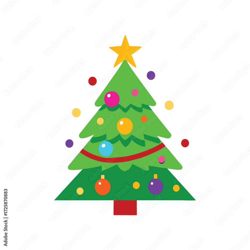 Obraz premium Modern and playful Christmas tree vector with a colorful, abstract design.